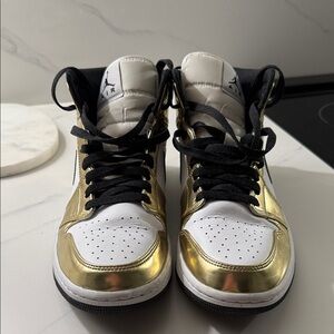 Nike Gold and White Sneakers